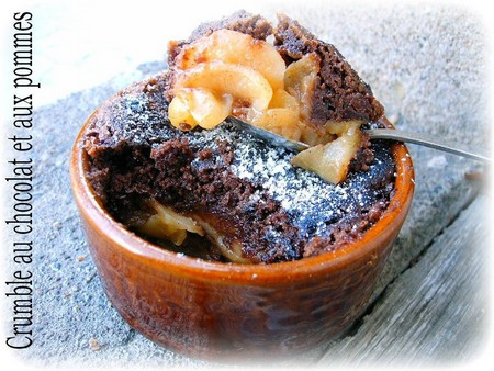 Crumble chocolat pommes sans oeufs