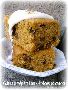 Gâteau végétal aux épices et aux carottes sans oeufs sans lait