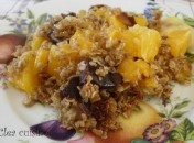 Crumble orange dattes sans oeufs sans lait