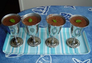 Crème chocolat menthe sans oeufs sans gluten