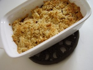 Crumble pommes raisins sans oeufs