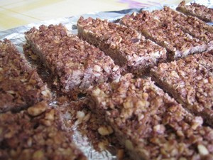 Flapjacks au chocolat et aux framboises sans oeufs