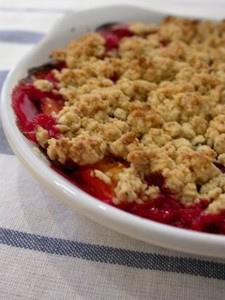 Crumble abricots framboises sans oeufs
