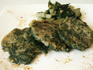 Galettes vertes sans oeufs sans gluten