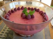 Mousse aux framboises sans oeufs sans gluten