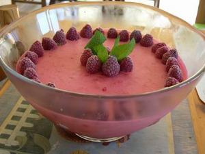 Mousse aux framboises sans œufs sans gluten