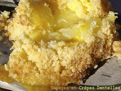 Crumble d'ananas au lait de coco sans oeufs