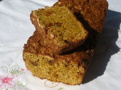 Gâteau de potiron et raisins secs sans lait - Cake de calabaza y pasas