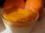 Panacotta (Pana cotta) à la fève Tonka et à la compote de mandarines sans oeufs, sans gluten