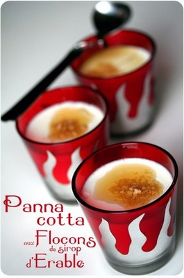 Panacotta (Pana cotta) aux flocons de sirop d'érable sans oeufs sans gluten