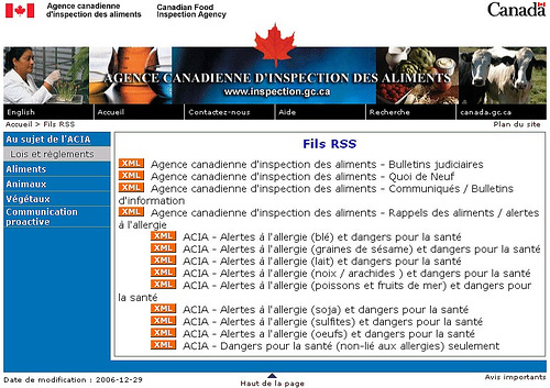 Alerte allergies - Canada