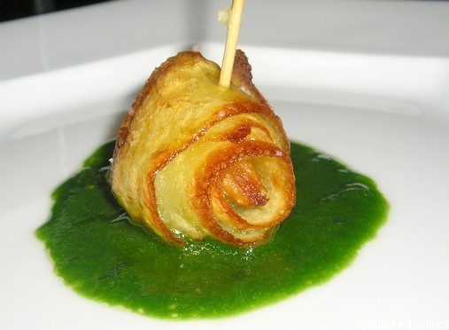 Ruban de pommes de terre croustillant à l'ail et au persil
