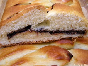 Brioche au Nutella - Gros plan Brioche au Nutella - Gros plan