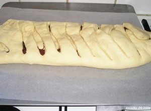 Brioche au Nutella après la levée Brioche au Nutella après la levée