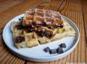 Gaufres choco noix de coco banane Gaufres chocolat, noix de coco, banane