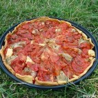 Tarte à la tomate et aux artichauts confits
