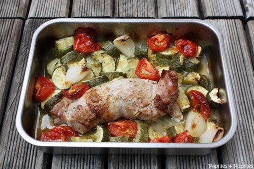 Filet mignon aux courgettes et tomates