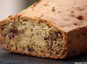 Cake aux banane, aux noix et aux pépites de chocolat