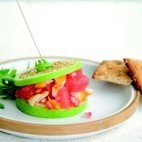 Burger de pomme verte, pamplemousse de Floride, haddock et grenade