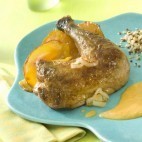 Cuisses de pintade au coulis de mangues