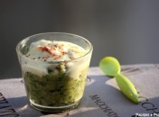 Verrine de courgettes au cumin et aux tomates confites, crème de Reblochon