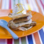 Millefeuille de crêpes Sucrées - salées foie gras et Milk-Shake à l’orange de Pascal Favre d’Anne
