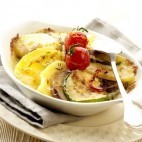 Gratin végétarien aux pommes de terre, aubergine, et courgette