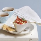 Œufs brouillés au bacon et pamplemousse de Floride