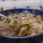 Rhubarbe confite au four, en tronçons