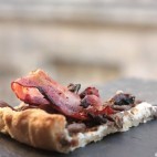 Tarte champignons Ricotta Lard fumé