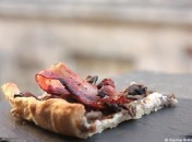 Tarte aux champignons, à la Ricotta et au lard fumé