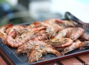 Gambas marinées cuites à la plancha (avec et sans version flambée)