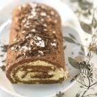 Bûche chocolat et caramel au beurre salé