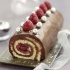 Bûche roulée Chocolat, Framboise biscuit, coco citron vert