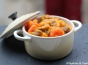 Sauté de veau au cumin et à l’orange, carottes et patates douces