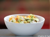 Tartare de daurade, avocat, orange et oignon rouge