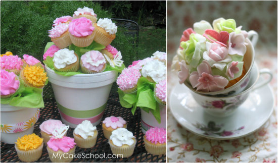 Cupcakes bouquet de fleurs