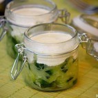 Verrines de caviar de courgettes à la crème de Parmesan