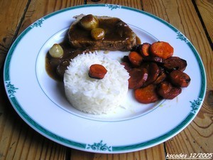 Rôti de veau aux agrumes et carottes braisées au jus d oranges