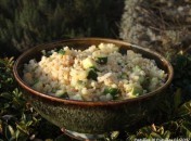 Céréales gourmandes aux dés de courgettes.