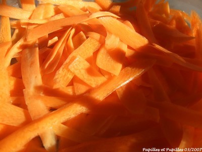 Tagliatelles de carottes et brunoise dendives à lorientale Blog Appetit #10 Tagliatelles de carottes
