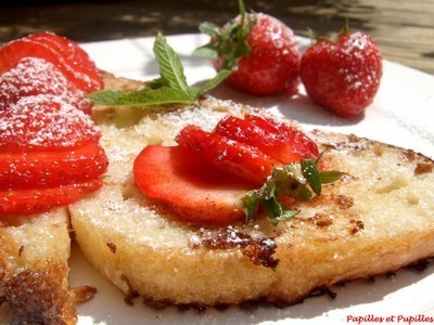 Pain perdu aux fraises