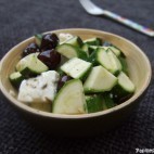 Meli Melo de courgettes, feta et olives noires
