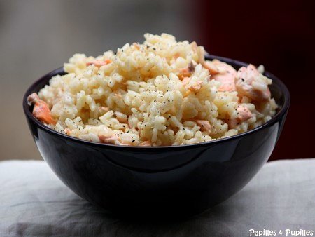 Risotto au saumon et au thym frais Risotto au saumon et au thym