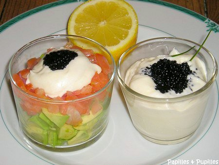 Verrine de saumon et avocat sauce onctueuse Verrines de saumon et avocat