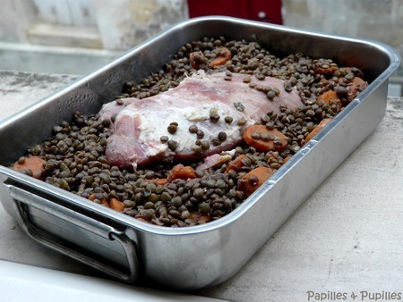 Plat de côte salé aux lentilles