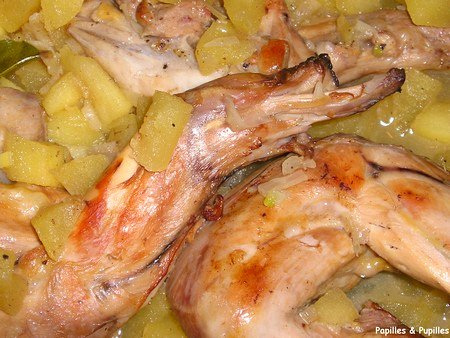 Image Papilles et Pupilles - Lapin au cidre et aux pommes