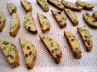 Biscotti aux airelles et aux pistaches Biscottis aux airelles et aux pistaches