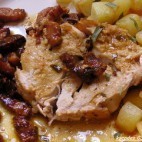 Rôti de dindonneau au vin blanc et à l’estragon