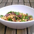 Salade de haricots blancs au magret séché